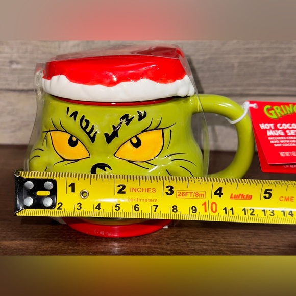 Super Cute The Grinch 3D Face Hot Cocoa Mug Set - NEW - Picture 12 of 12